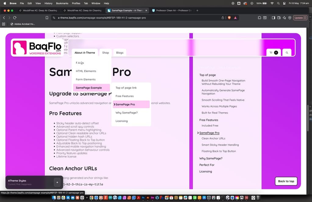 Multi-level dropdown ready.  BaqFlo - SamePage plugin ready.