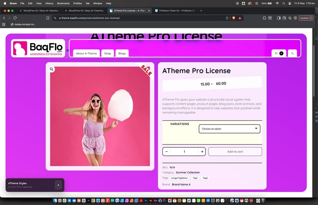 Caption of the shop page